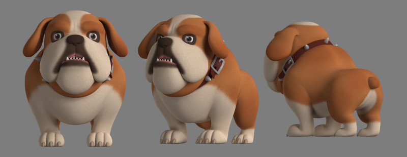 Cartoon dog 3D Model .c4d .max .obj .3ds .fbx .stl .blend 