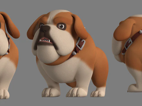 Kreskówka pies Model 3D