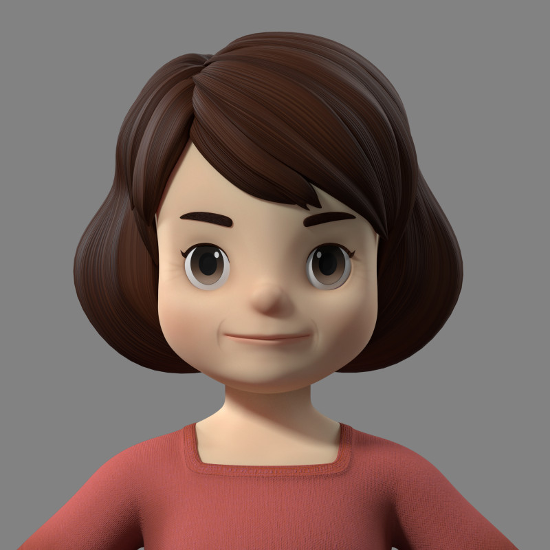 Cartoon woman teacher Modèle 3D .c4d .max .obj .3ds .fbx .stl .blend 