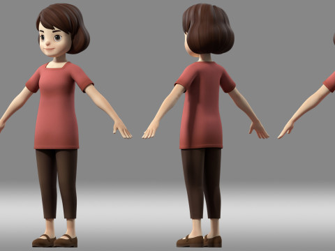 Cartoon woman teacher Modèle 3D
