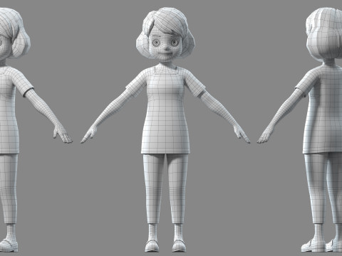 Cartoon woman teacher Modèle 3D