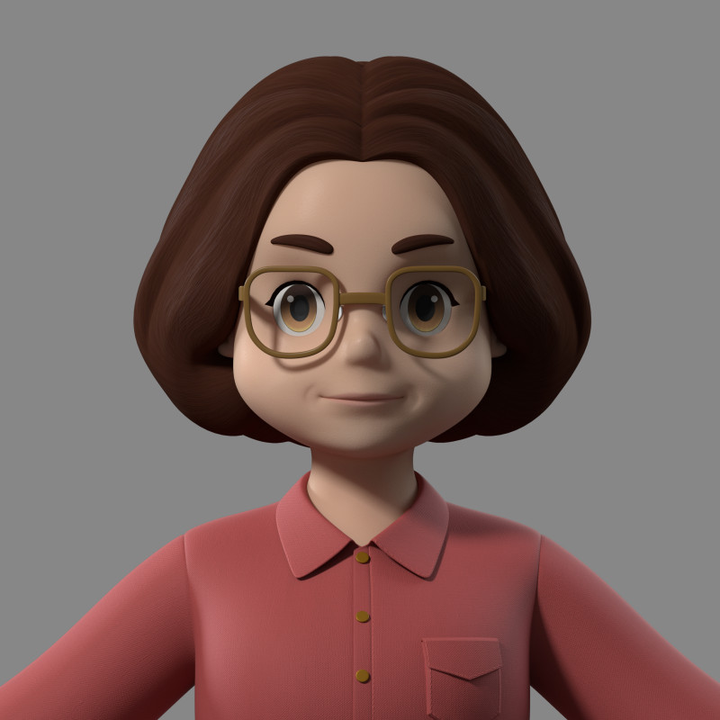 Cartoon woman teacher Modelo 3D .c4d .max .obj .3ds .fbx .stl .blend 