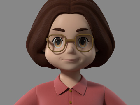 Cartoon woman teacher Model 3D