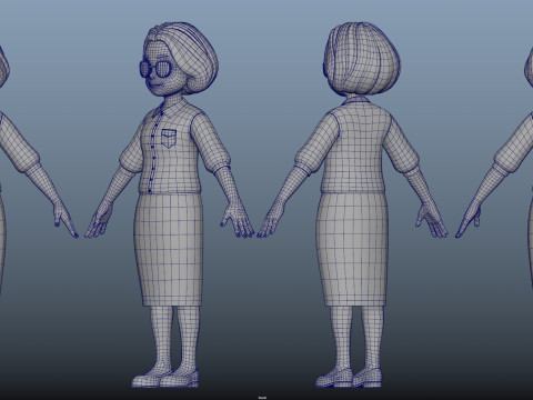 Cartoon woman teacher Modelo 3D