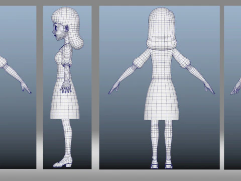Cartoon woman teacher 3D Model
