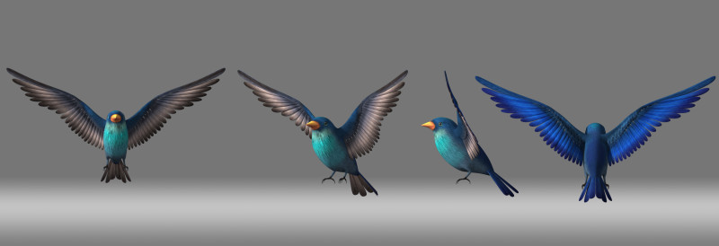 Cartoon bird 3D Model .c4d .max .obj .3ds .fbx .stl .blend 
