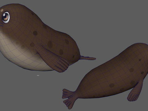 Cartoon seal Model 3D