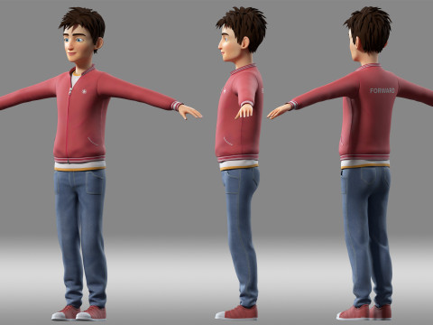 Cartoon boy man 3D Model
