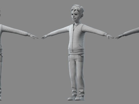 Cartoon boy man 3D Model