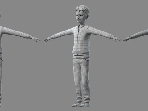 Cartoon boy man 3D Model