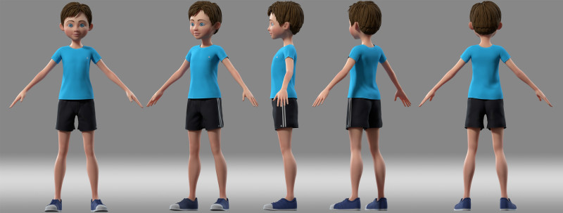 Cartoon boy child 3D Model .c4d .max .obj .3ds .fbx .stl .blend 