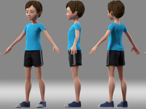 Cartoon boy child 3D Model