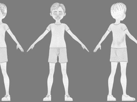 Cartoon boy child 3D Model