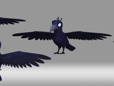 Cartoon crow 3D Model