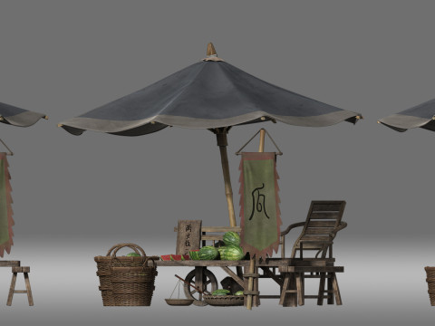 Watermelon stall 3D Модель