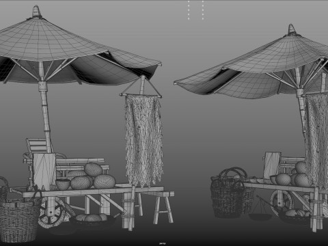 Watermelon stall 3Dモデル