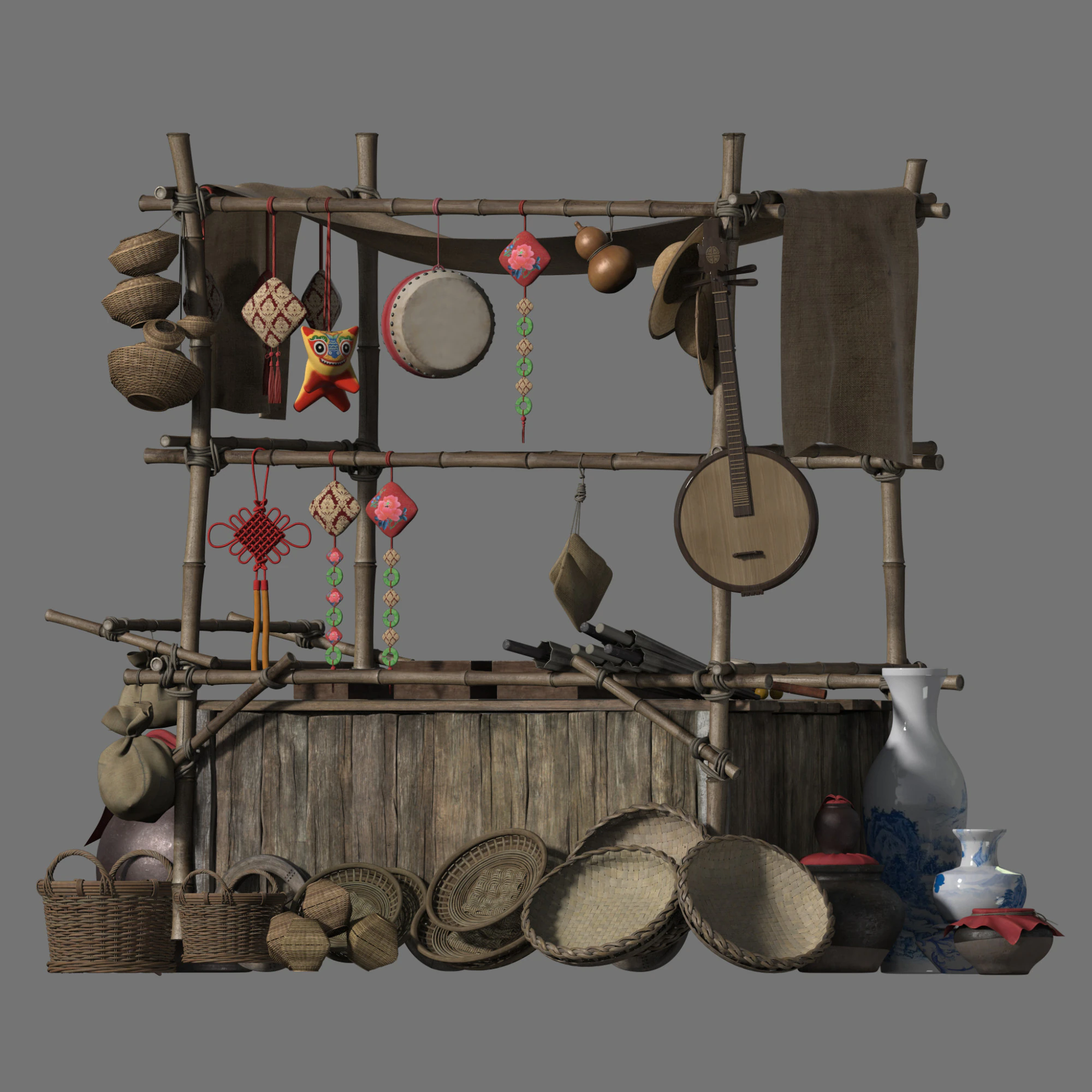 Stall 3D Model .c4d .max .obj .3ds .fbx .stl .blend