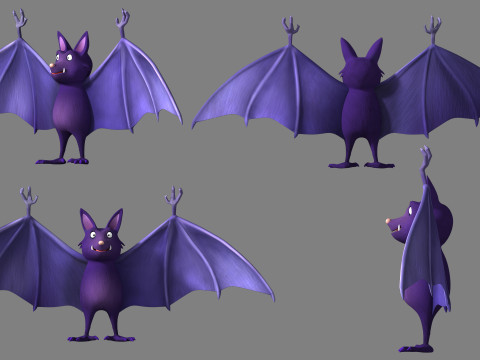 Cartoon bat 3D Model