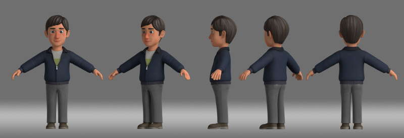 Cartoon man people Modèle 3D .c4d .max .obj .3ds .fbx .stl .blend 