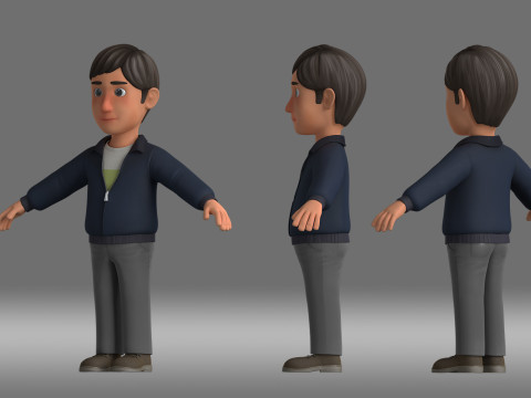 Cartoon man people 3D Model