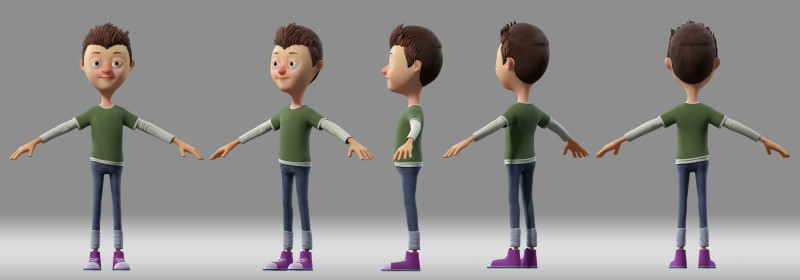 Cartoon boy child Model 3D .c4d .max .obj .3ds .fbx .stl .blend 