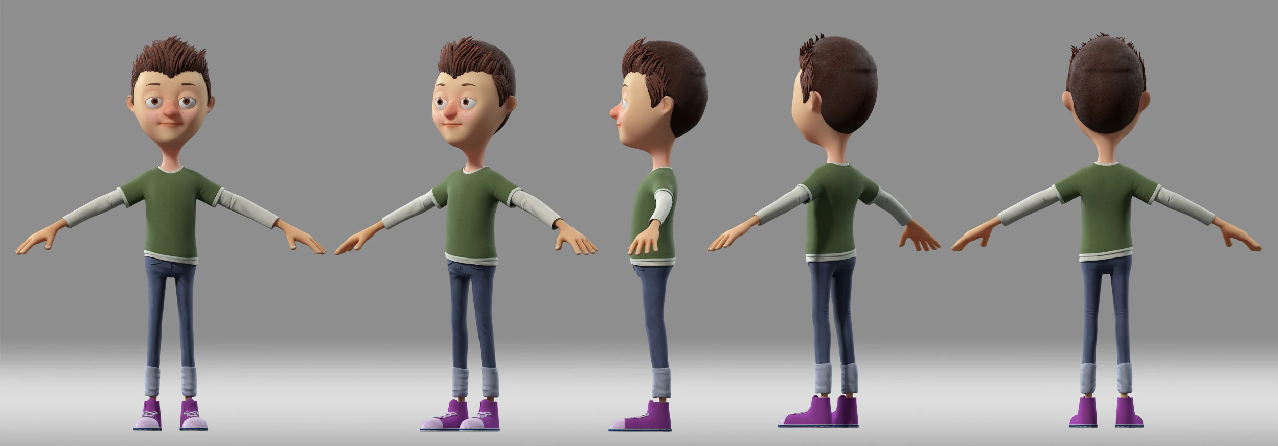 Cartoon boy child 3D Model .c4d .max .obj .3ds .fbx .stl .blend