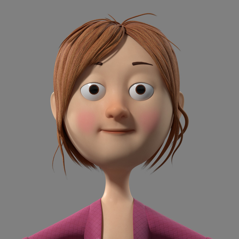 Cartoon girl 3Dモデル .c4d .max .obj .3ds .fbx .stl .blend 
