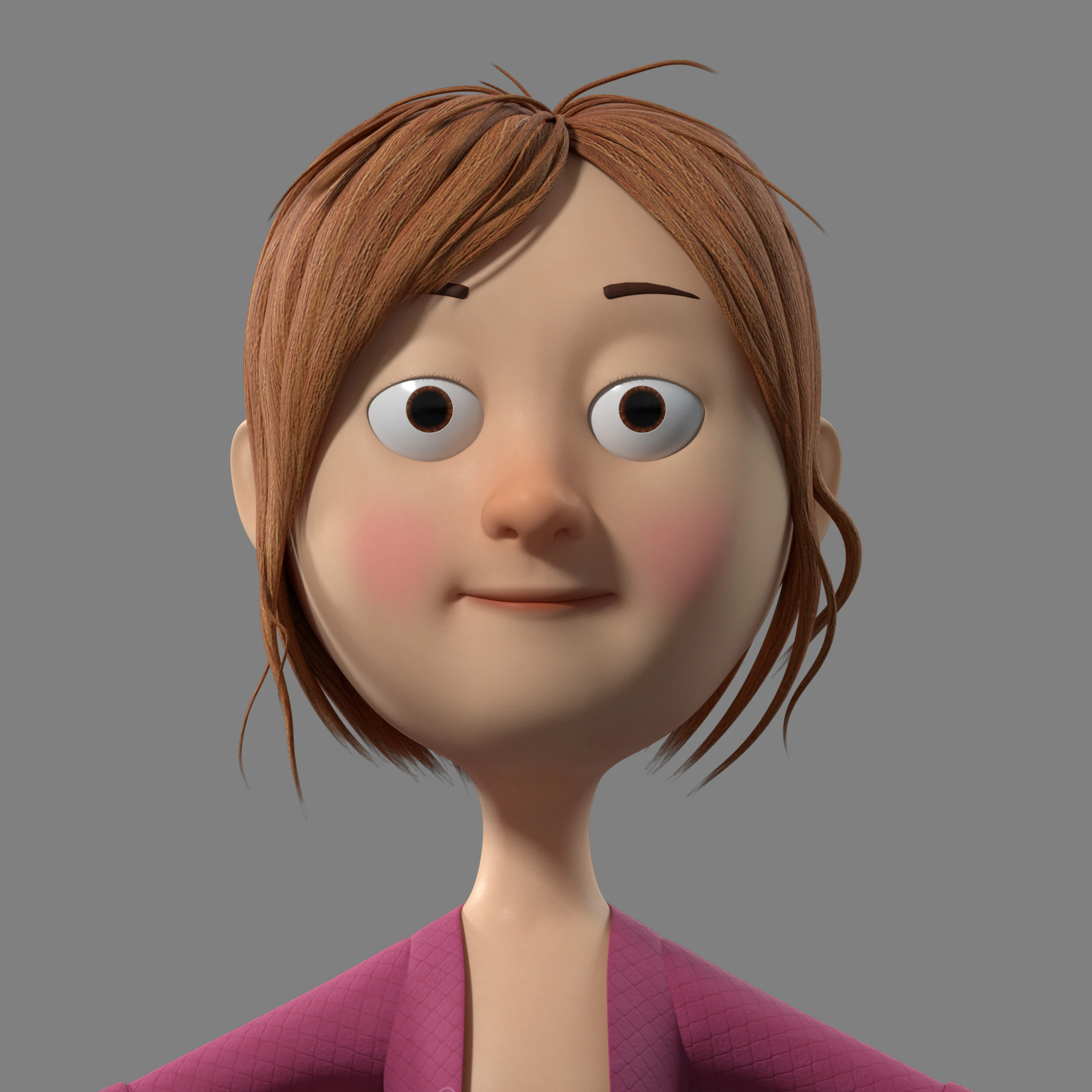 Cartoon girl 3D Model .c4d .max .obj .3ds .fbx .stl .blend 