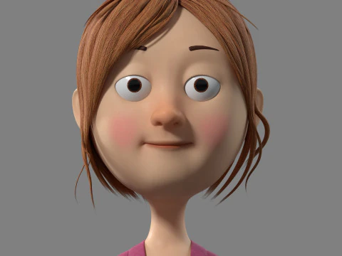 Gadis kartun Model 3D