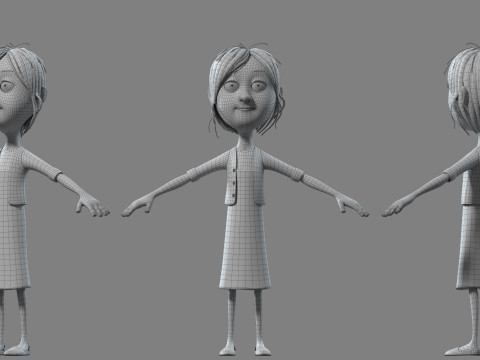 Cartoon girl 3Dモデル
