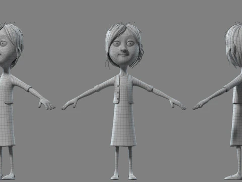 Cartoon girl 3D Model