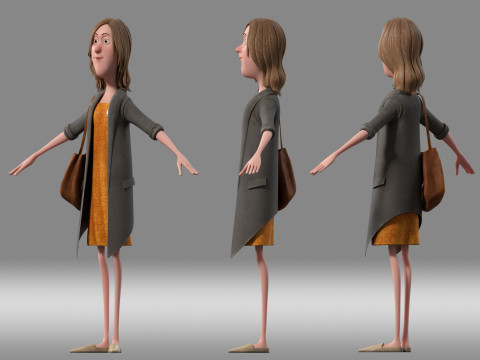 Cartoon woman Modèle 3D