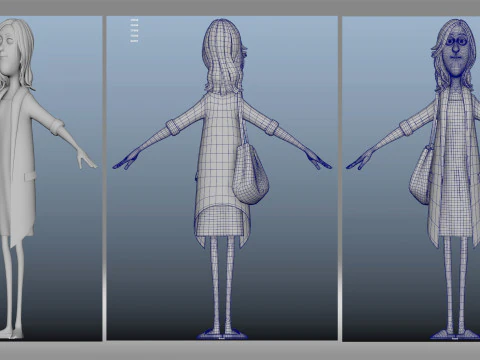 Cartoon woman 3D Model