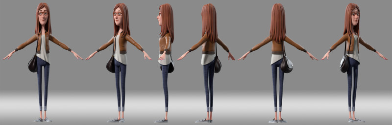 Cartoon famale 3D Model .c4d .max .obj .3ds .fbx .stl .blend 