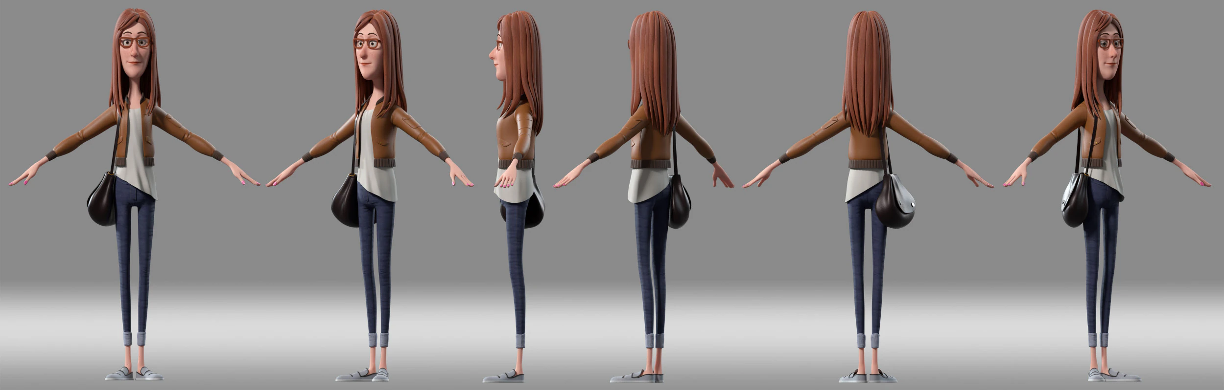 Cartoon famale 3D Model .c4d .max .obj .3ds .fbx .stl .blend