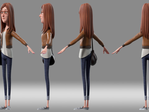 Cartoon famale 3D Model