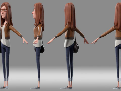 Мультфильм женщина 3D Модель