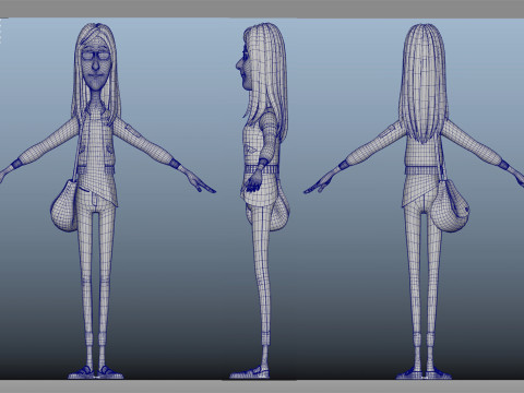 Cartoon famale 3D Model