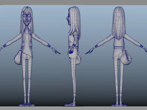 Cartoon famale 3D Model