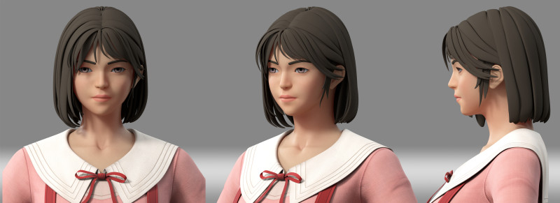 Girl student 3D Model .c4d .max .obj .3ds .fbx .stl .blend 