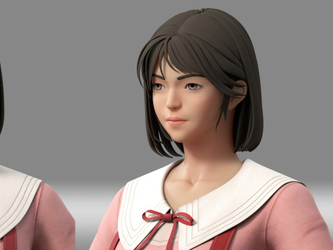 Girl student 3D Model