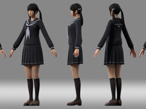 Girl student 3D 모델
