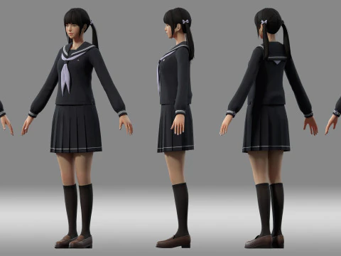 Girl student 3D Model