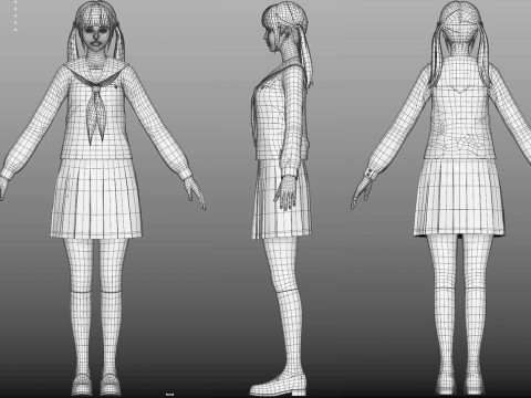 Girl student 3D 모델
