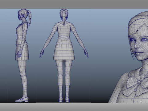 Girl student 3D Model