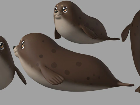 Selo de desenho animado Modelo 3D