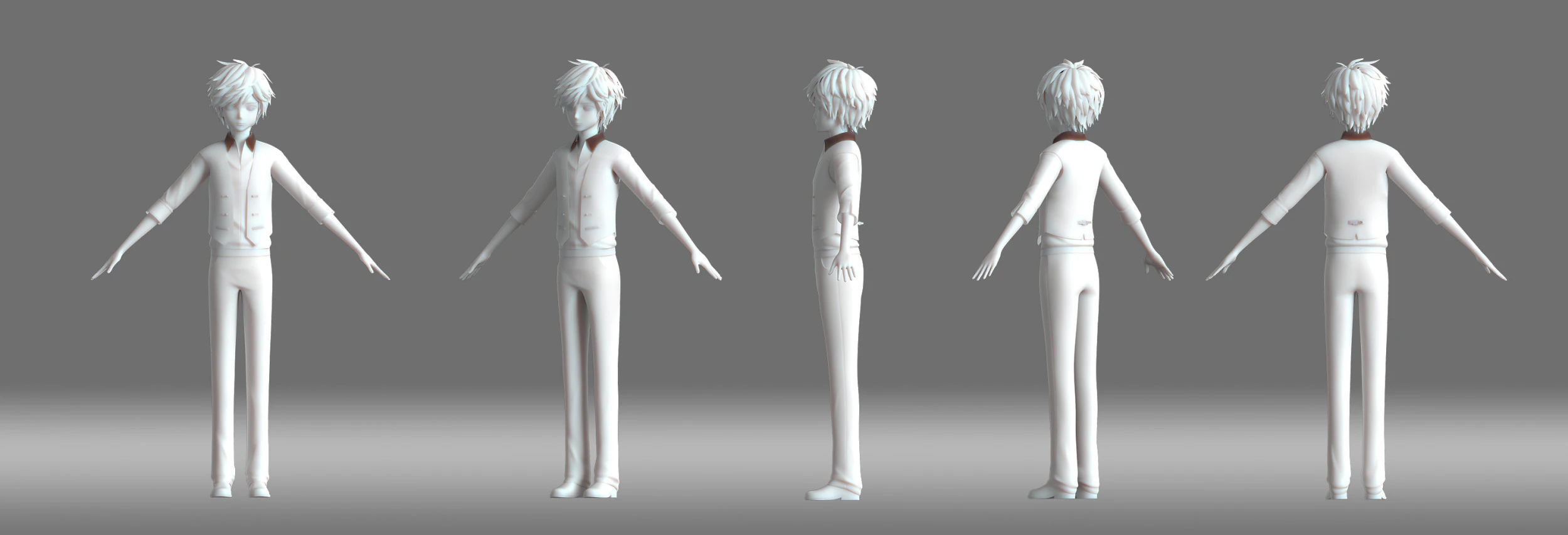 Cartoon boy child student 3D Model .c4d .max .obj .3ds .fbx .stl .blend