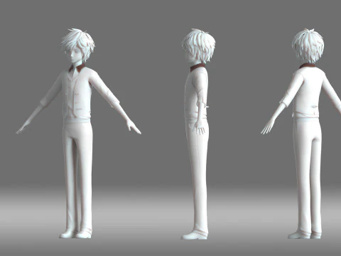Cartoon boy child student 3D Model