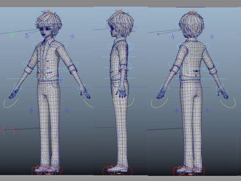 Cartoon boy child student Model 3D
