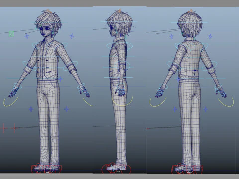 Cartoon boy child student 3D Model